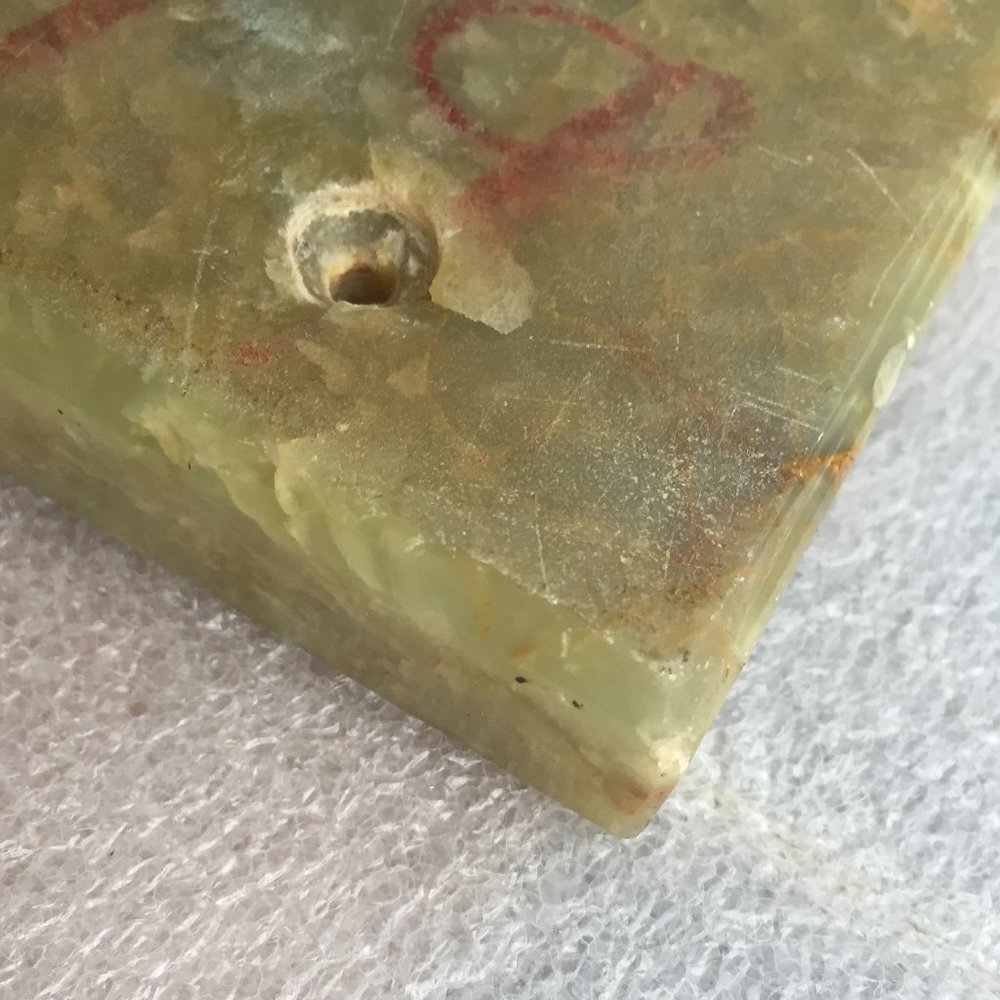 Beautiful Green Onyx / Alabaster Stone Display Base - Picture 6 of 7
